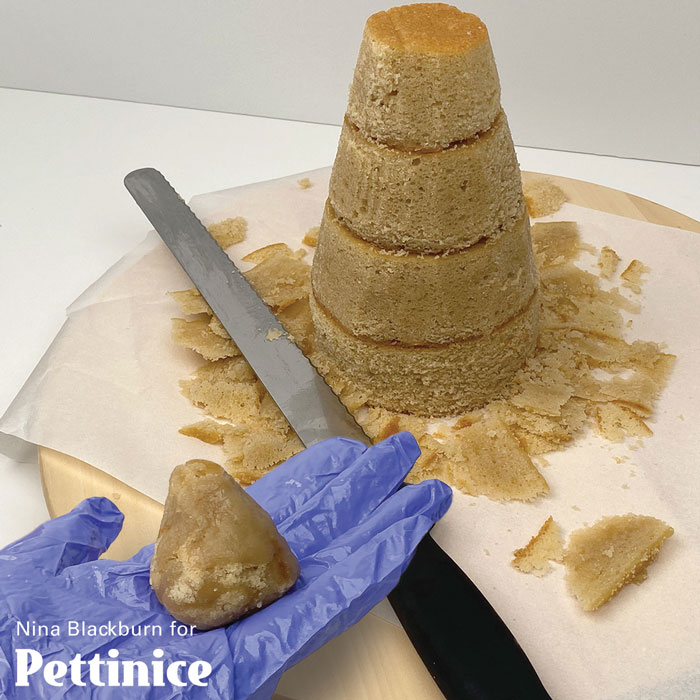 Save the scraps and compact them together to form the cone top.