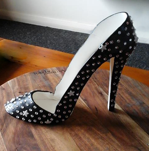 Rhinestone and stars black stiletto by Kate Higgins