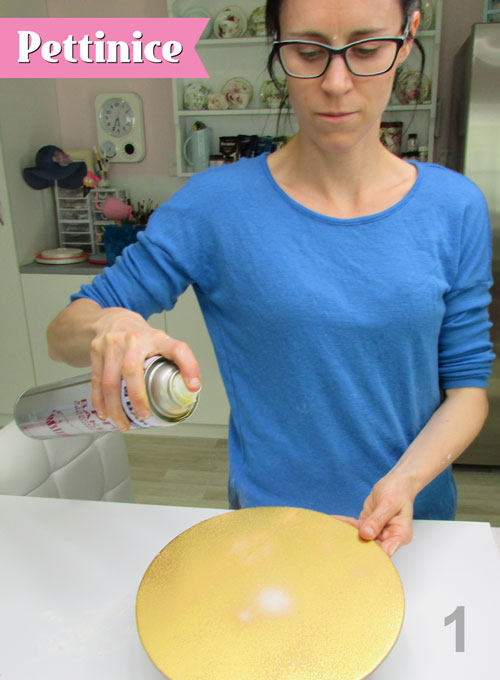 Step 1: Prep your board by spraying Sprink (canola oil) so the fondant will stick to it.