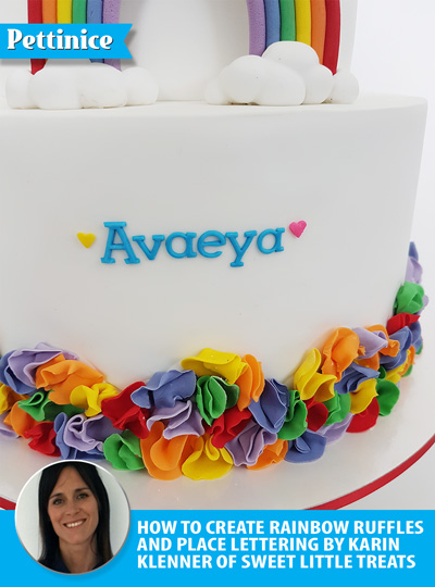 Make rainbow ruffles for your next cake!