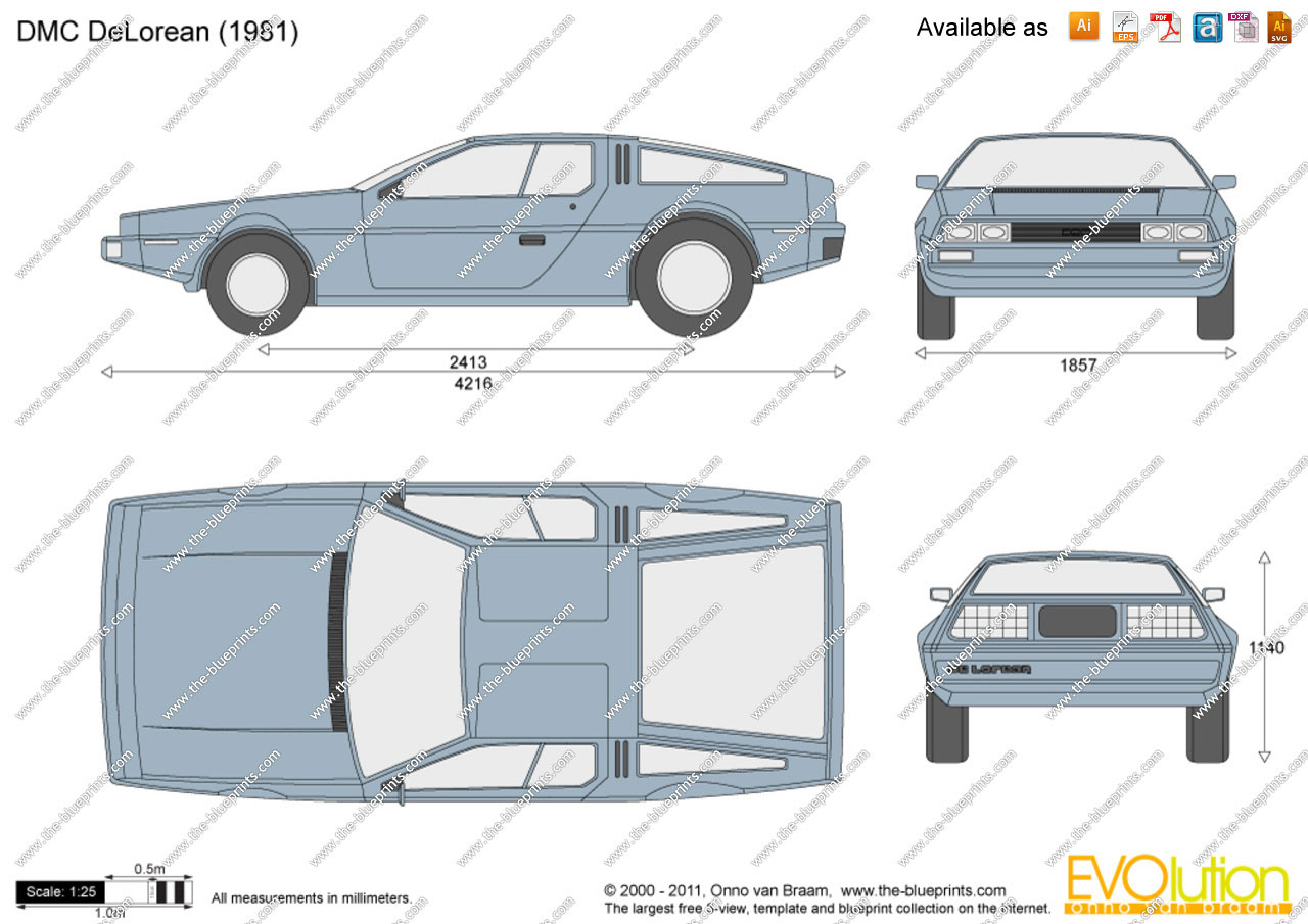 DMC DeLorean Blueprint for Back to the Future Cake