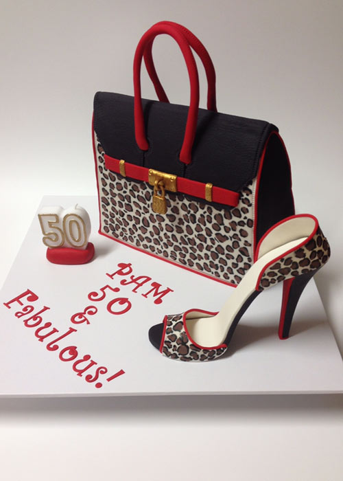 Hermes bag and fondant shoe cake by Yiota Borg