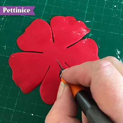 Cut the petals so that they meet in the centre