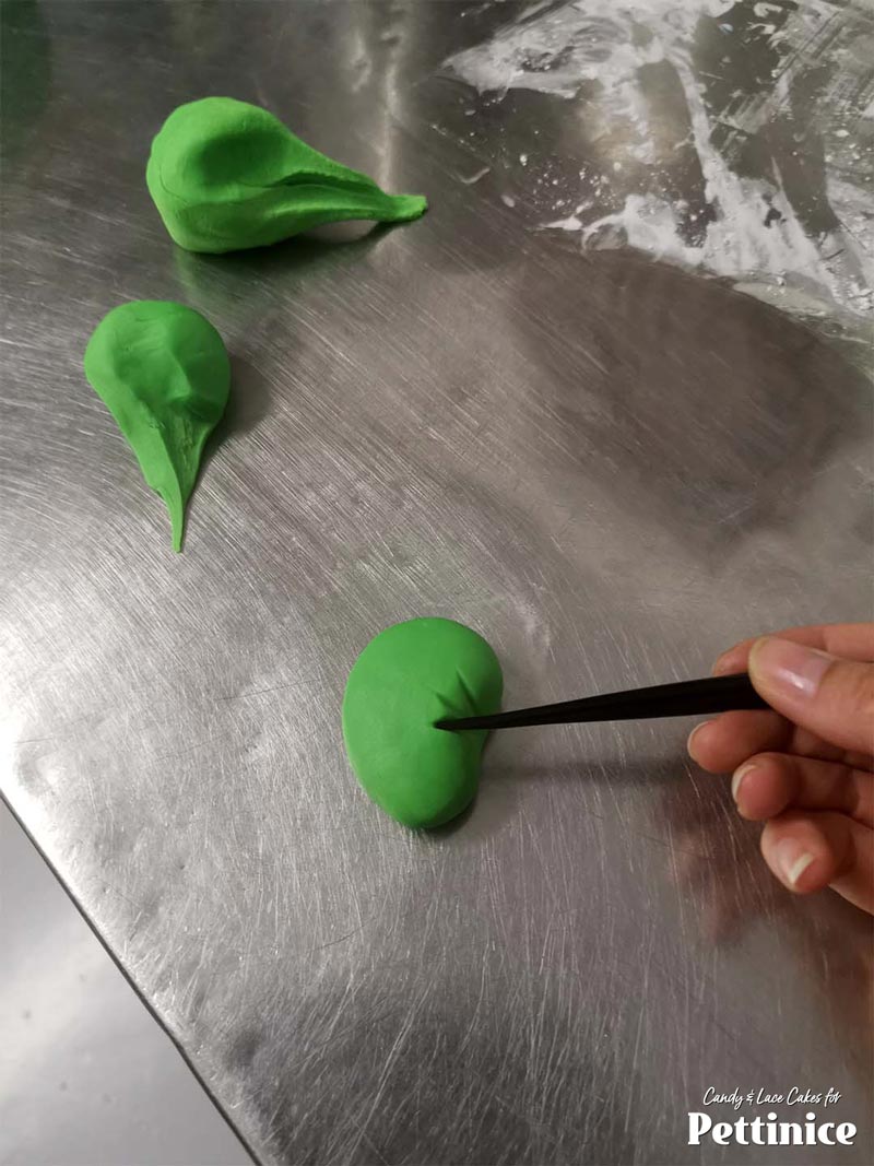 Squash and form into kidney shapes.  Use the dresden tool to make some creases.